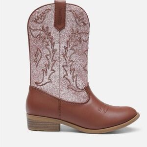 Dream Pairs Brown and Pink Glitter Boots